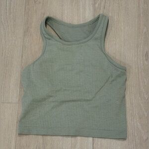 Lululemon Ebb to Street Cropped Racerback Tank | Fern Green size 6